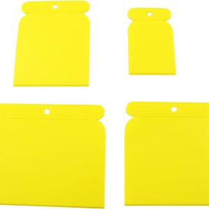 1 Set Yellow Beveled Joint Filler Jointing Tool Kit Wallpaper Plastic Scraper Glass Brick Cleaning Knife Suitable for Vinyl Film Packaging Window Film Installation Wall Painting - Image 1