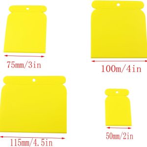 1 Set Yellow Beveled Joint Filler Jointing Tool Kit Wallpaper Plastic Scraper Glass Brick Cleaning Knife Suitable for Vinyl Film Packaging Window Film Installation Wall Painting - Image 2