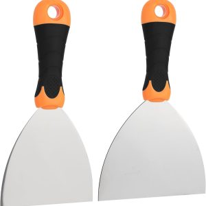2-Piece Spackle Knife Set：4"，and 6" Professional Putty Knives - Paint Scraper and Drywall Tools for Wall Repair- - Image 1