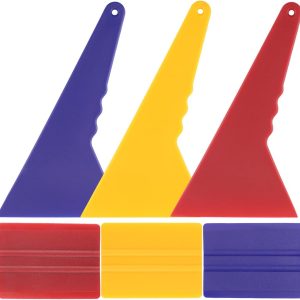 6Pcs Plastic Scraper Car Wrapping Tool Kits Squeegee Applicator Tool for Drywall Repair, Removing Decals - Image 1