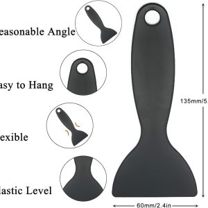 10 Pcs Plastic Scraper,Plastic Spatula Paint Scrapers, Flexible Resin Scraper, Putty Knife Set, Mobile Phone Film Decal Sticker Scraper Installation Tool, Air Bubble Remover (Black, Yellow) - Image 2