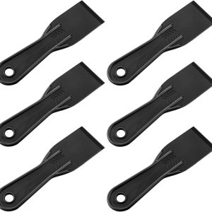 6 PCS Plastic Putty Knife, 2 Inch Black Flexible Putty Knife Scraper, Used for Repairing Walls, Pasting Plaster, Scraping Putty Plastic Putty Knife Scraper - Image 1