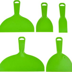 5 Pcs Putty Knife, Large Size Pack, Flexible Plastic Paint Scraper Tool for Spackling, Wallpaper Scraper Plastic, Spatula Scraper, Spackle Tools - Image 1