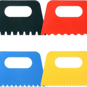 4Pcs Paint Scraper Tool, Plastic Putty Knife Textured Art Tools for Plaster, DIY Graffiti Oil Painting and Drawing Play for Texture Art on Canvas, Putty Acrylic Plaster Art Pottery Scraper Tool - Image 1