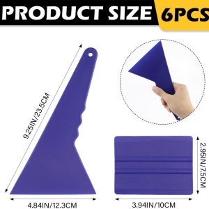 6Pcs Plastic Scraper Car Wrapping Tool Kits Squeegee Applicator Tool for Drywall Repair, Removing Decals - Image 2