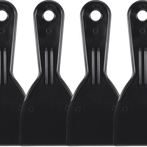 Putty Scraper 3" ABS Plastic Spatula Drywall Patch Repair Spreader Wall Covering Smoother Black 4Pcs - Image 1