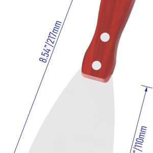 Putty Knife, 2PCS 3 Inch Stainless Steel Scraper Tool, Wooden Handle Metal Spackle Knives for Drywall, Decals, Wall Paper, Floor Tile, Patching, Painting, Taping, Scraping Coating - Image 2