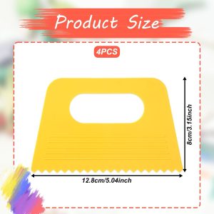 4Pcs Paint Scraper Tool, Plastic Putty Knife Textured Art Tools for Plaster, DIY Graffiti Oil Painting and Drawing Play for Texture Art on Canvas, Putty Acrylic Plaster Art Pottery Scraper Tool - Image 2