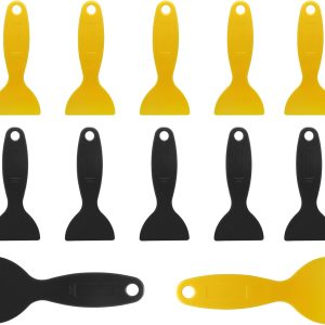 12 Pcs Plastic Putty Knife Set, Spackle Knife Putty Knives Plastic Paint Scraper Patching Knife for Spackling Patching Decal Wallpaper Wall Baking Painting Resin Removal (5.2 Inch) - Image 1
