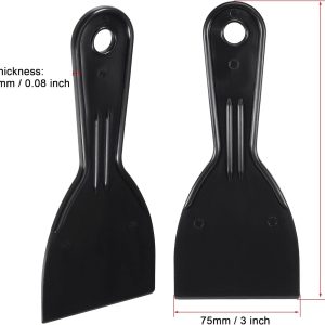 Putty Scraper 3" ABS Plastic Spatula Drywall Patch Repair Spreader Wall Covering Smoother Black 4Pcs - Image 2
